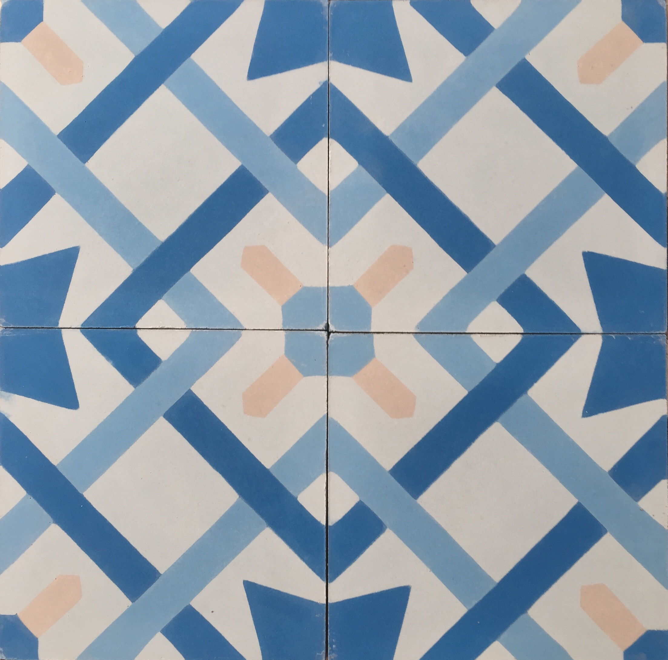 Toledo Blue Light Yellow Encaustic Cement Tiles